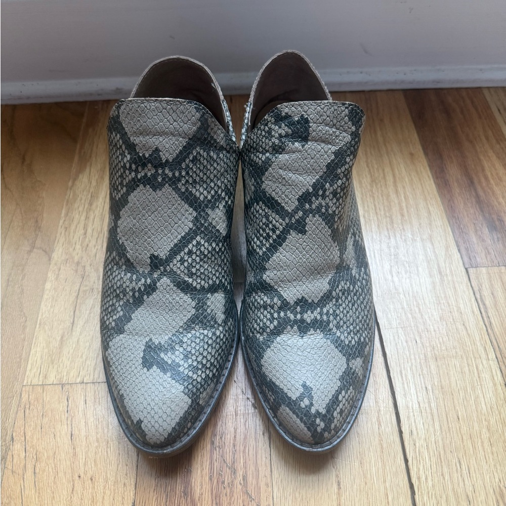 Lucky Brand Snakeskin Patterned Ankle Boots